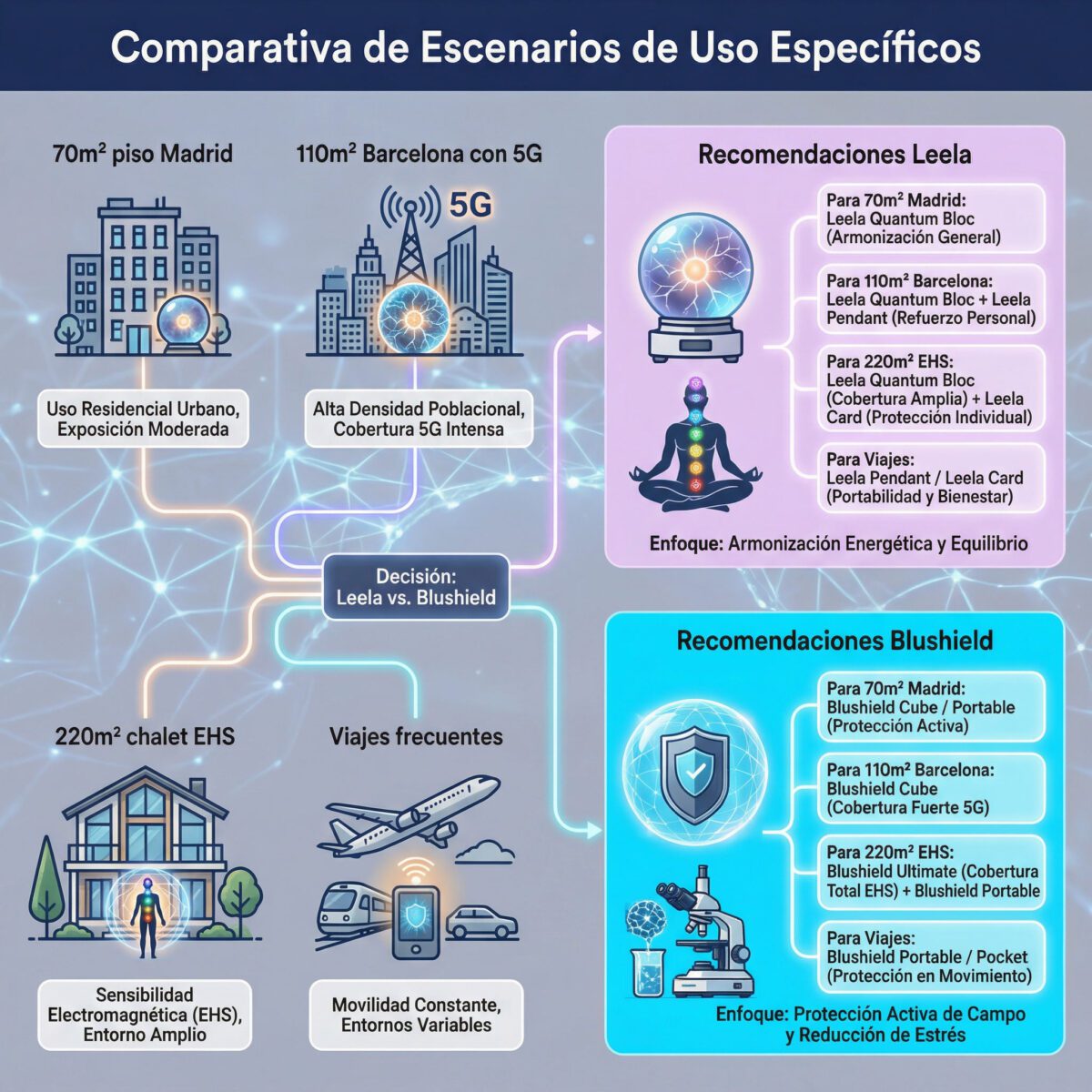 Comparativa escenarios de uso específicos Leela vs Blushield