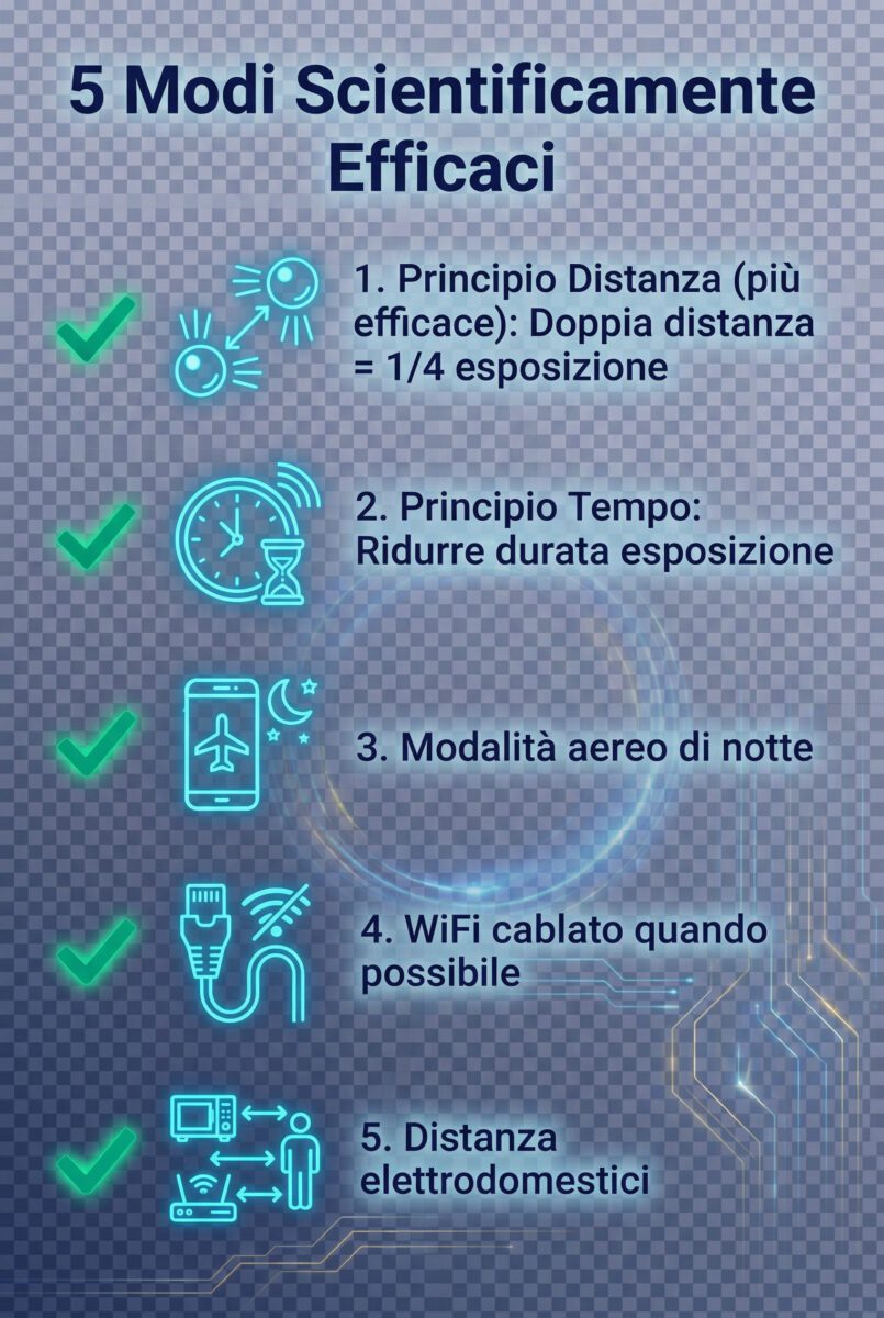 5 modi scientificamente efficaci per ridurre esposizione EMF