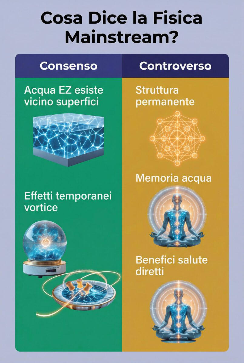 Consenso scientifico acqua strutturata: fatti provati vs controversi