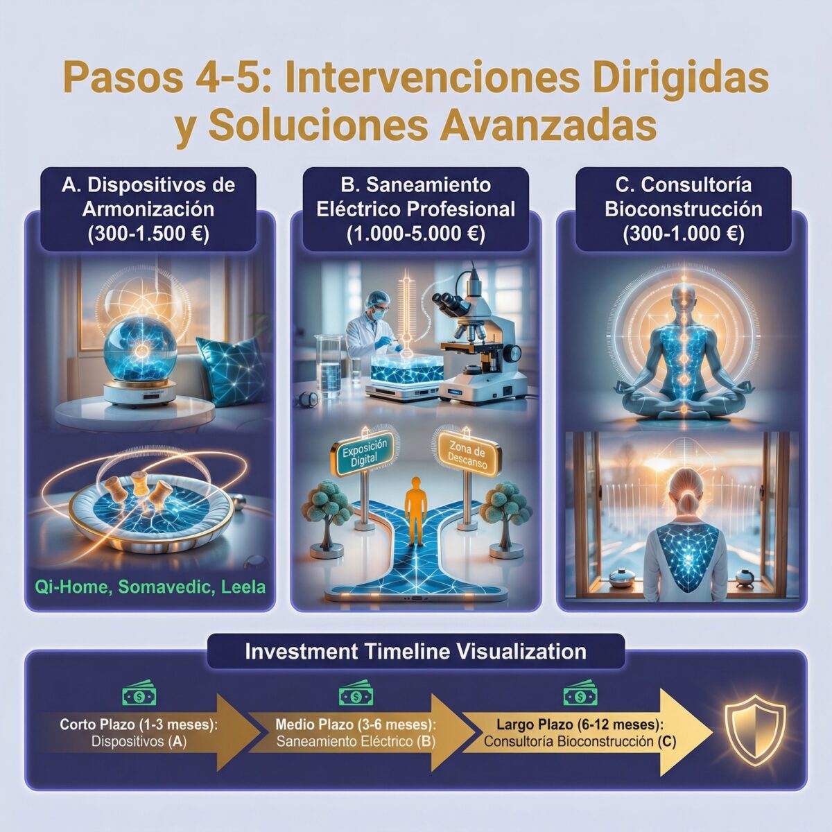 Pasos 4-5 protección EMF: soluciones avanzadas y dispositivos armonización