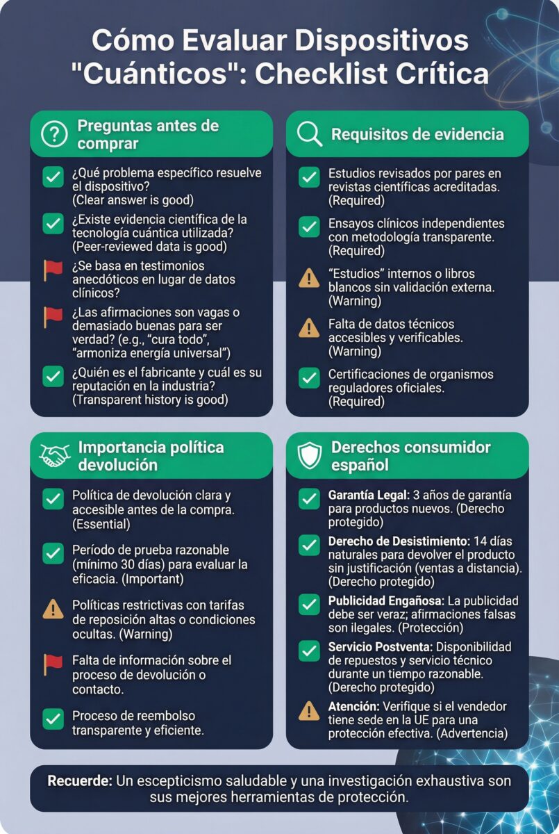 Checklist crítica para evaluar dispositivos cuánticos