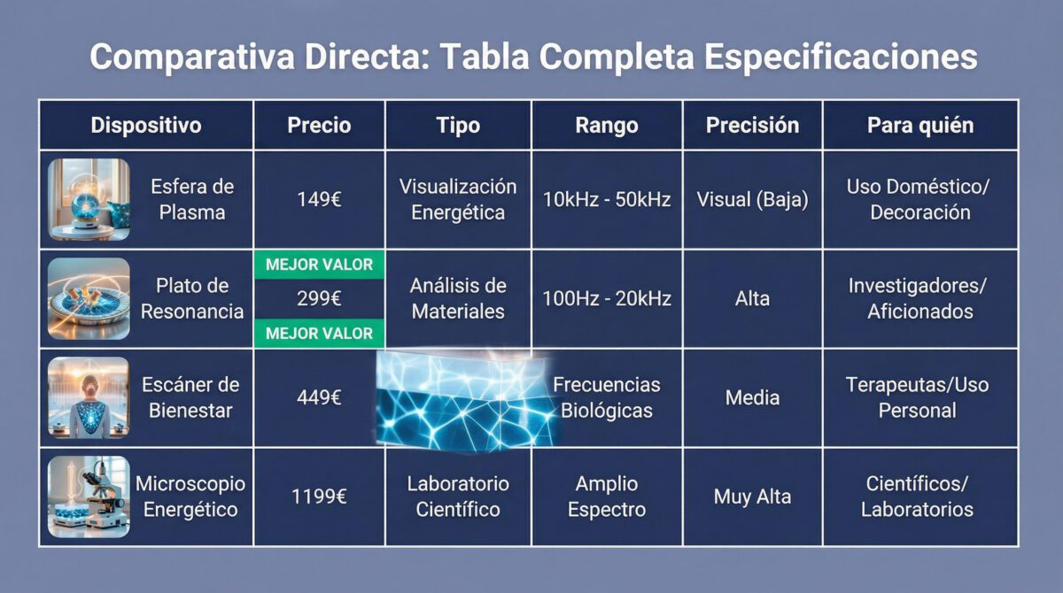 Tabla comparación especificaciones medidores EMF 2026
