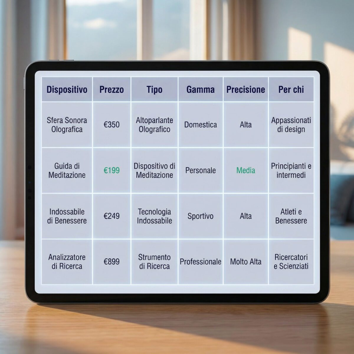 Tabella confronto specifiche misuratori EMF 2026