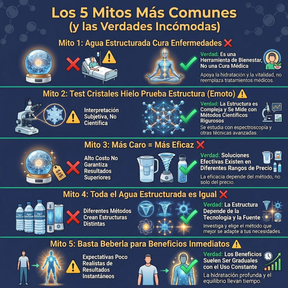 5 mitos comunes sobre la estructuración del agua desenmascarados