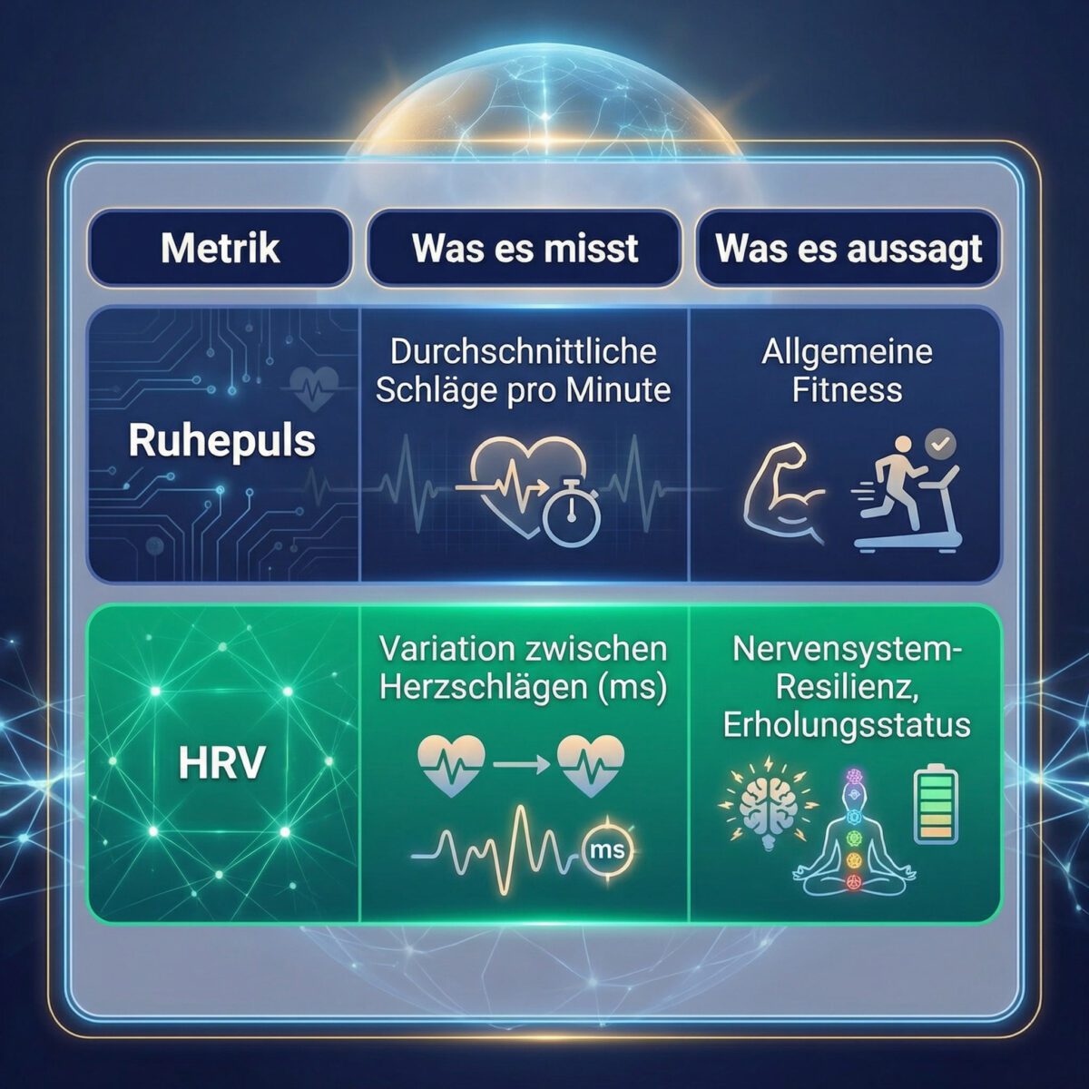 Vergleich HRV versus Ruhepuls: Was jede Metrik aussagt
