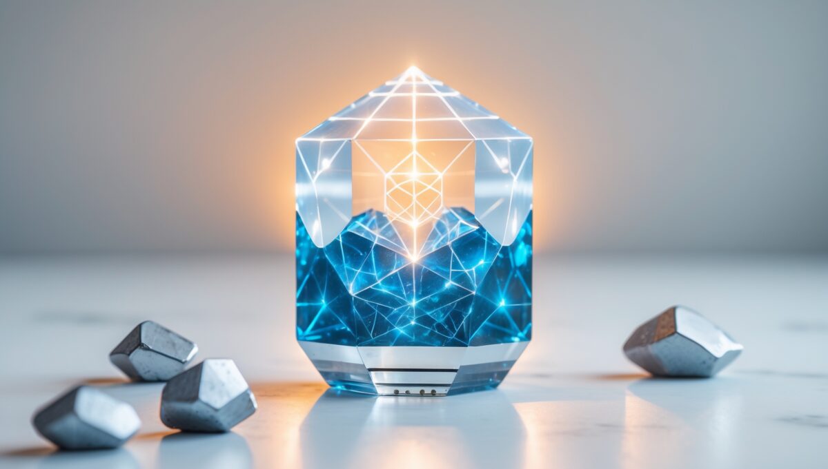 Apparecchio Somavedic Medic Uran con illuminazione LED blu su sfondo bianco - test completo 2026