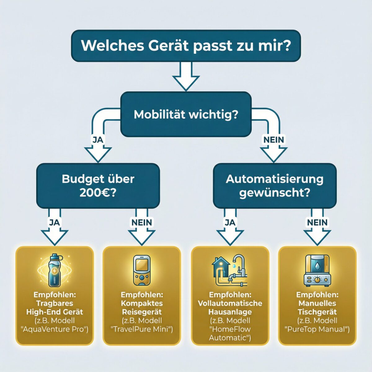Entscheidungsbaum: Welches Wasserstrukturierungsgerät passt zu Ihnen? – Interaktive Kaufberatung für Analemma und Alternativen