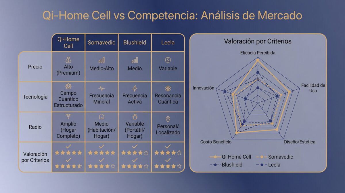 Qi-Home Cell vs competencia: valoración por criterios