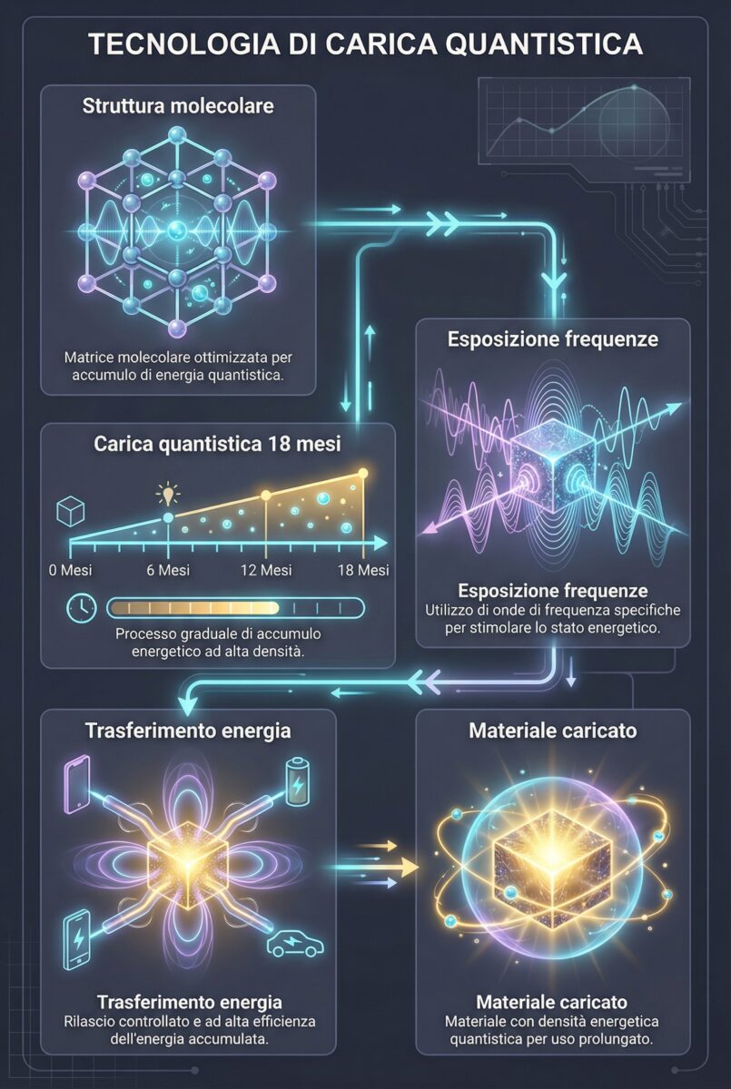 Visualizzazione del concetto di carica quantica Leela: processo di 18 mesi e struttura molecolare