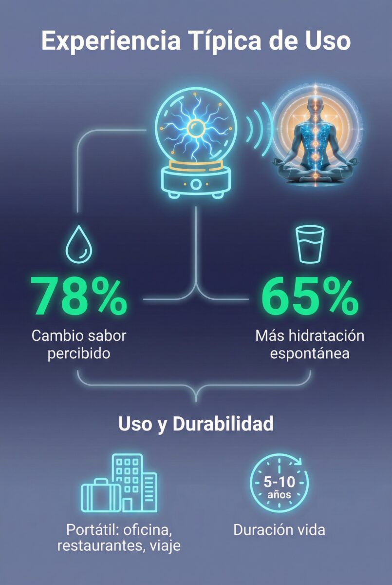 Experiencias usuarios Analemma: sabor, hidratación y uso portátil
