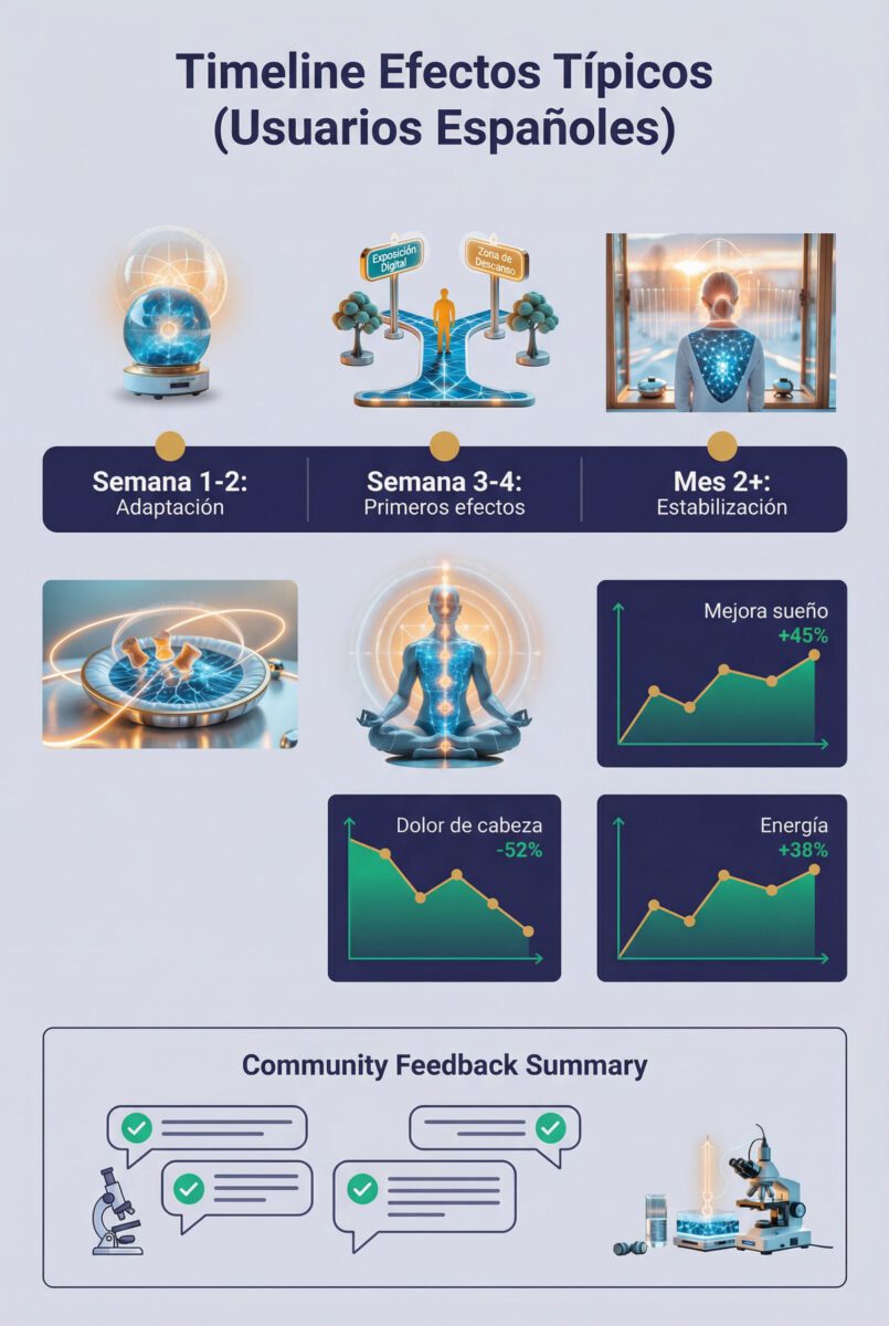 Timeline efectos típicos Blushield Tesla Gold: usuarios españoles