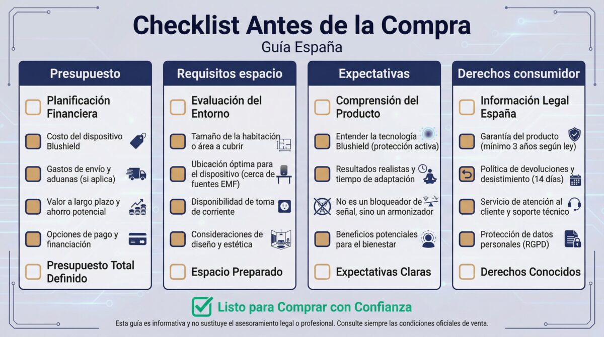 Checklist antes de la compra Blushield Tesla Gold: guía España