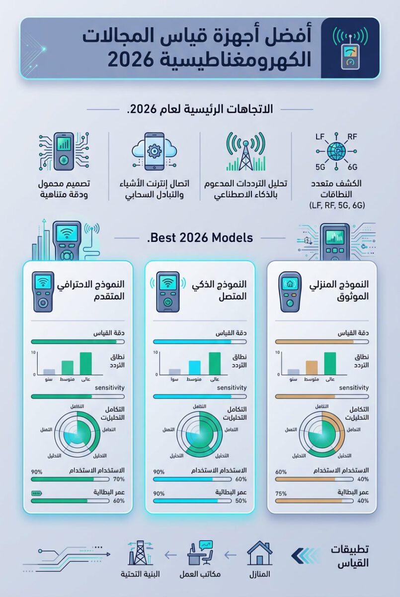 أفضل أجهزة قياس المجالات الكهرومغناطيسية لمنزلك (2026) - أفضل أجهزة قياس المجالات الكهرومغناطيسية 2026