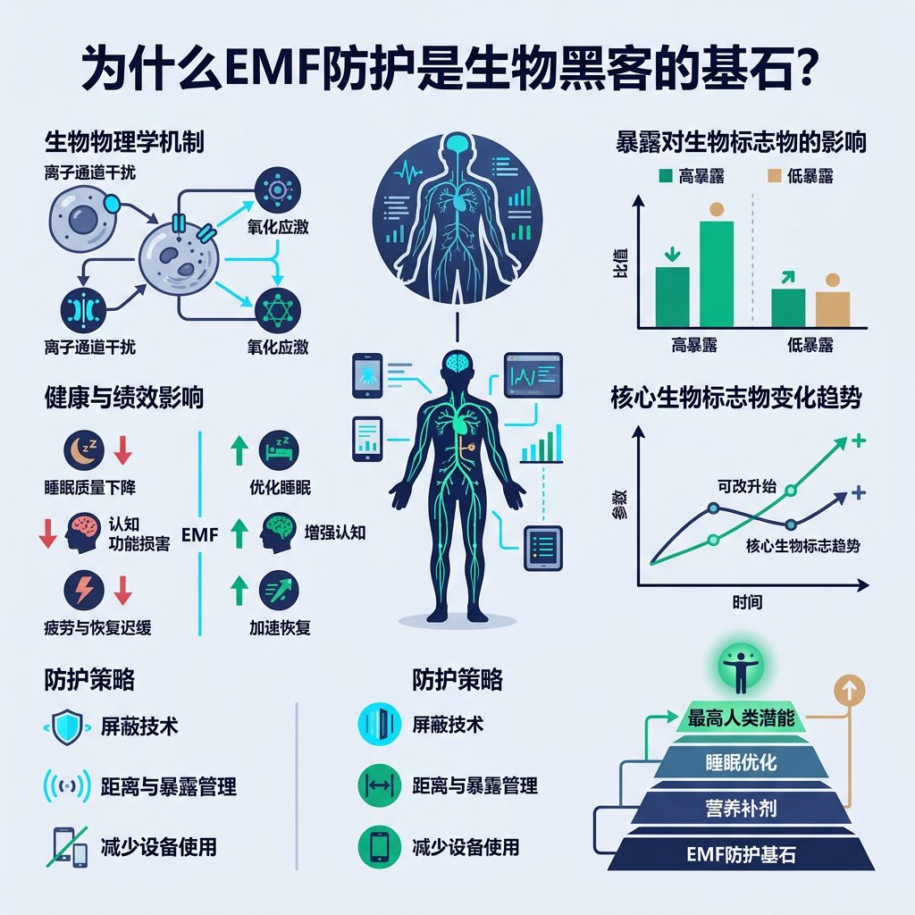生物黑客与EMF优化：可量化的健康提升指南 - 为什么EMF防护是生物黑客的基石？