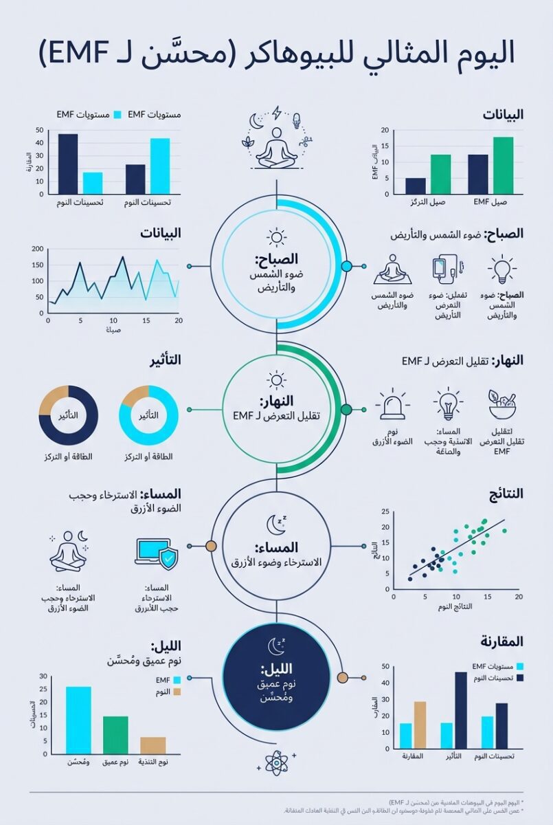 البيوهاكينج مع الحماية من المجالات الكهرومغناطيسية: دليل للمبتدئين - اليوم المثالي للبيوهاكر (محسّن لـ EMF)