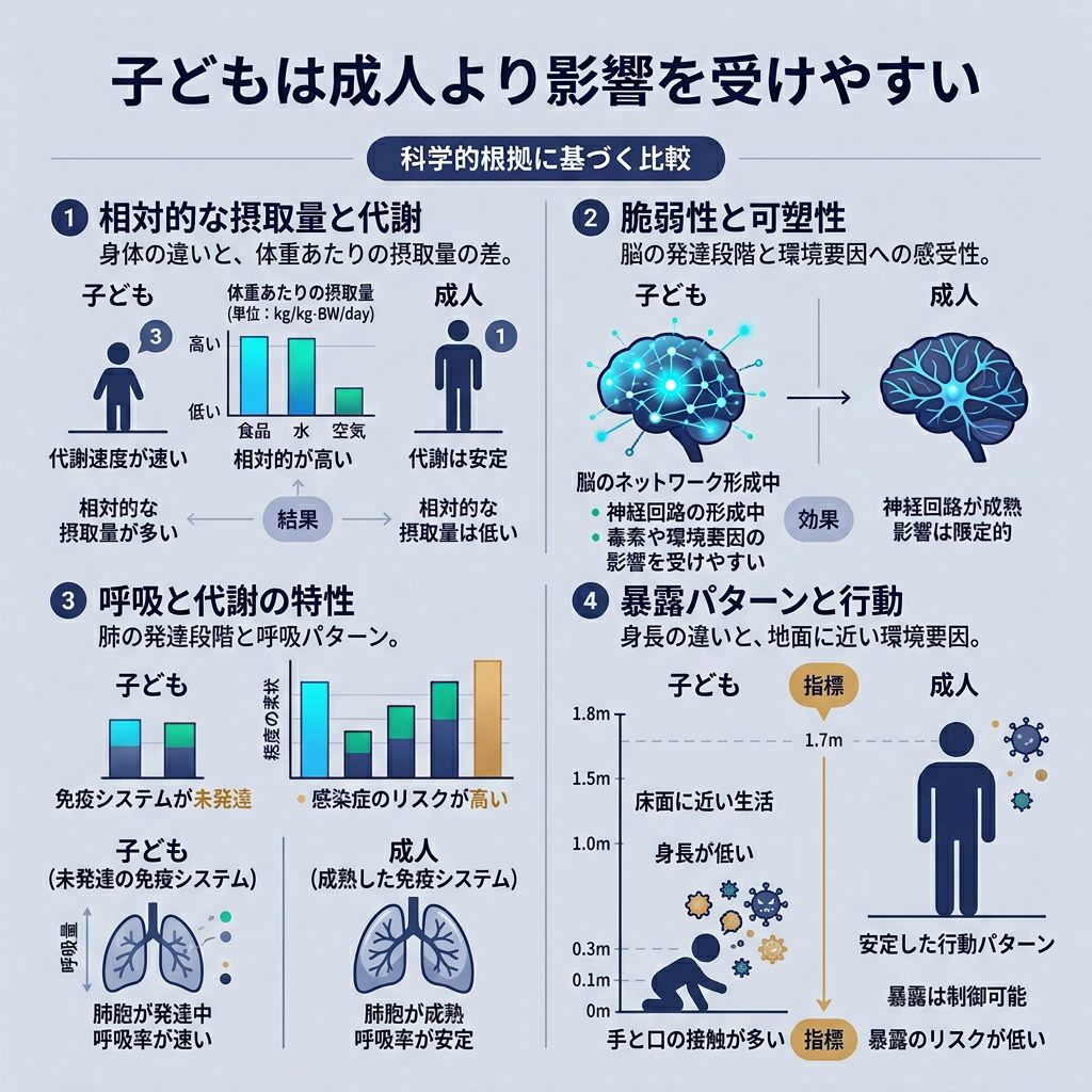 子どものEMF対策：発達段階に応じた科学的アプローチ - 子どもは成人より影響を受けやすい