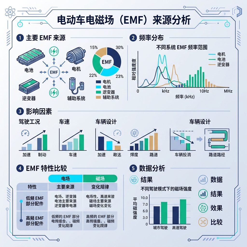 新能源车电磁辐射完整指南：比亚迪/特斯拉/蔚来实测 - 电动车EMF来源分析