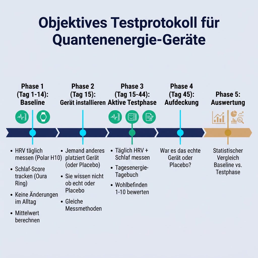 Quantenenergie-Geräte objektiv testen: Blind-Test-Protokoll mit HRV und Schlaf-Tracking
