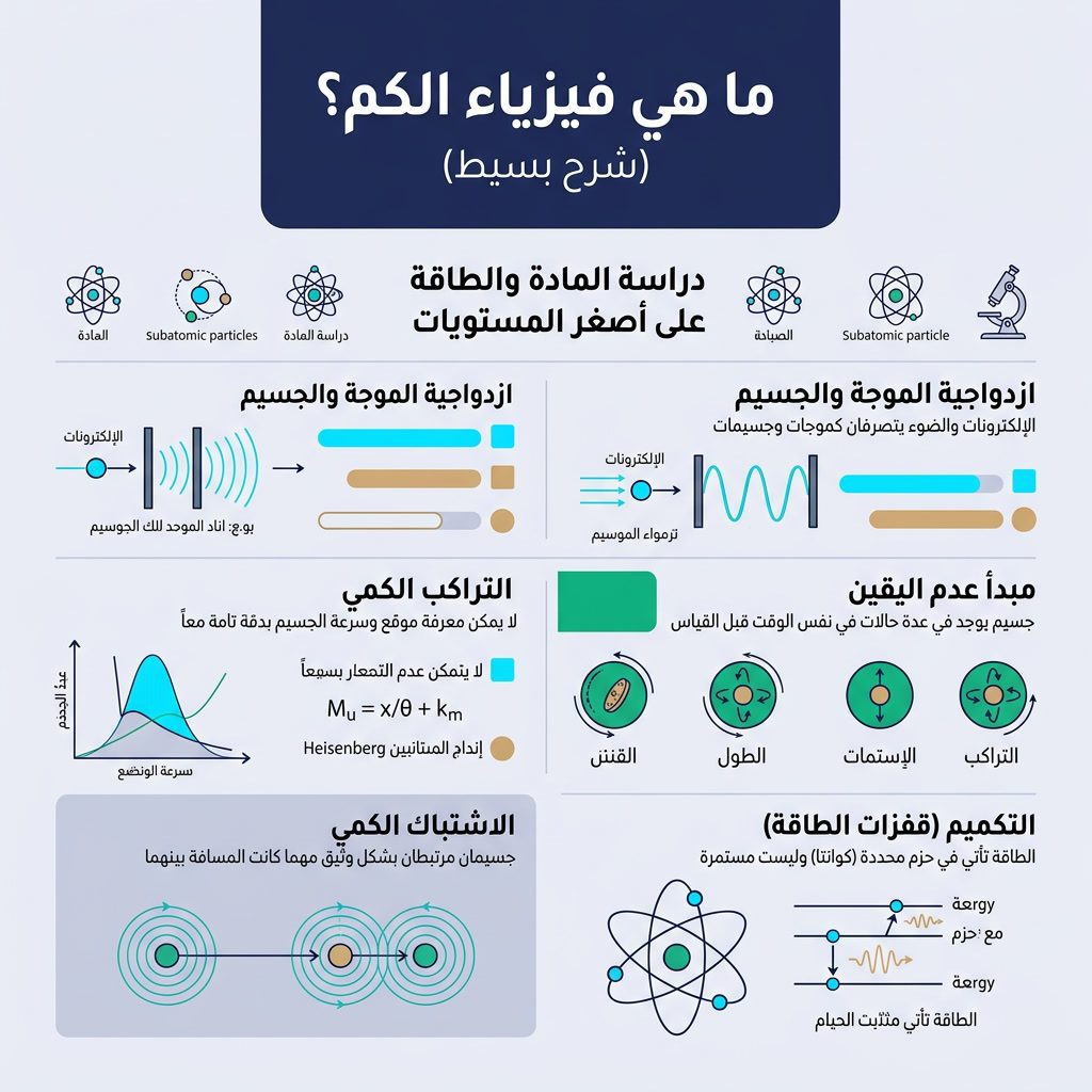 فهم طاقة الكم: أساسيات للمبتدئين (2026) - ما هي فيزياء الكم؟ (شرح بسيط)
