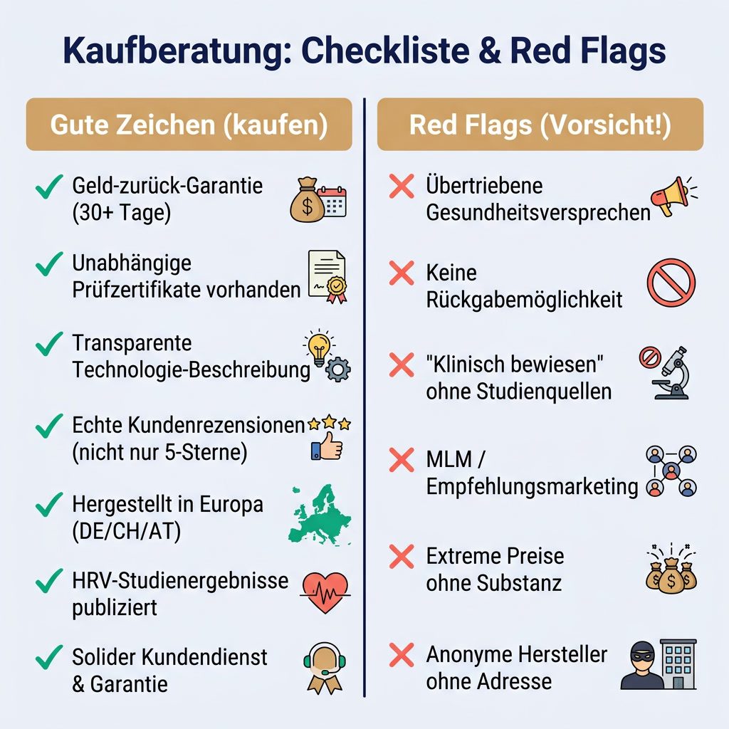 Quantenenergie-Geräte Kaufberatung: Checkliste für seriöse Produkte und Red Flags erkennen