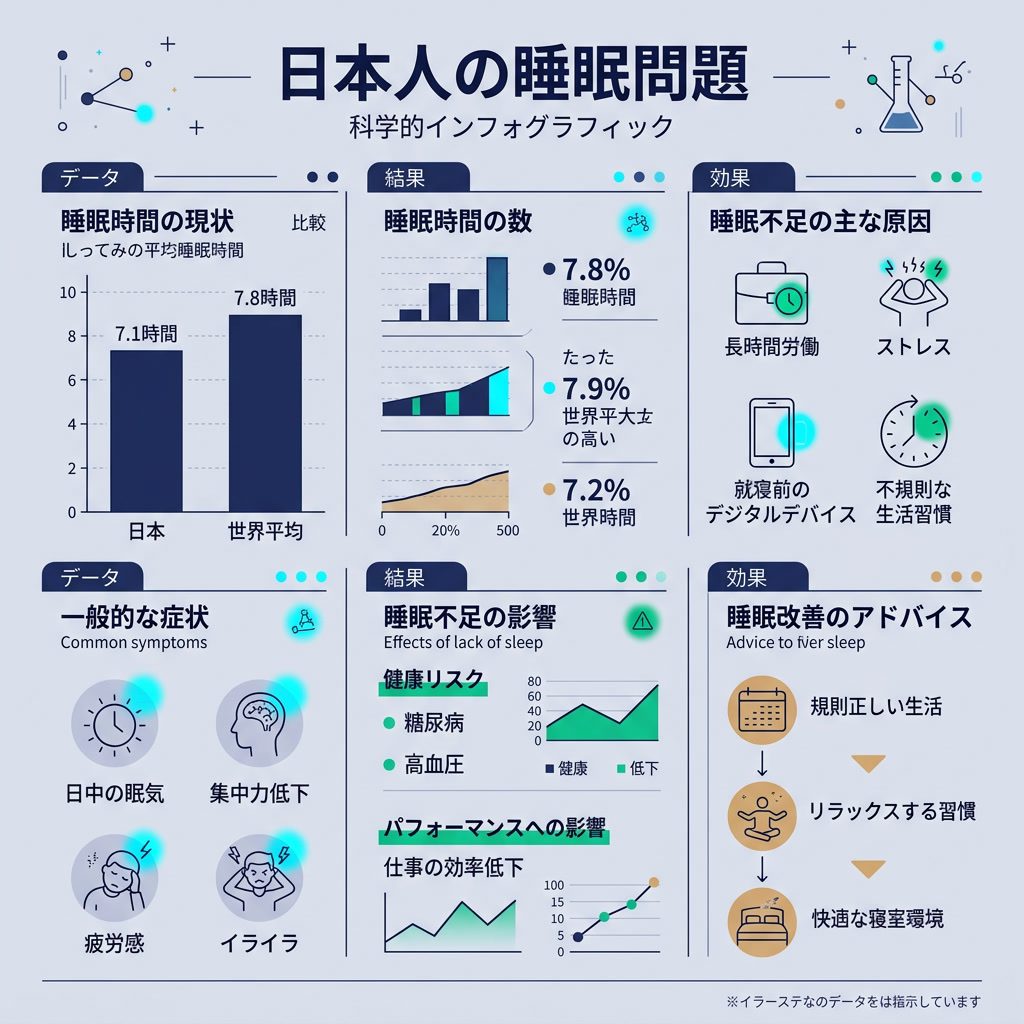 睡眠の質とEMF：科学的検証に基づく改善ガイド - 日本人の睡眠問題