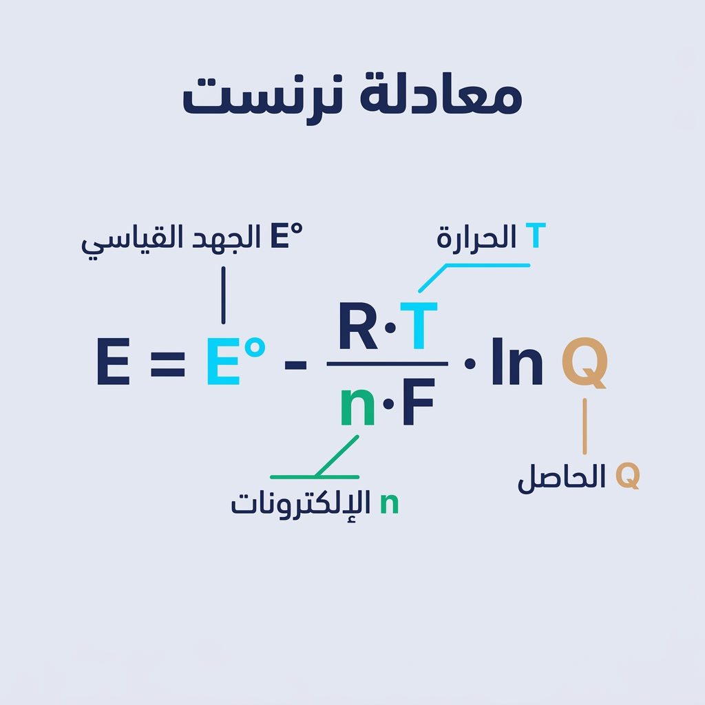 معادلة نرنست ببساطة: الصيغة وأمثلة (2026) – رسم معلوماتي 1