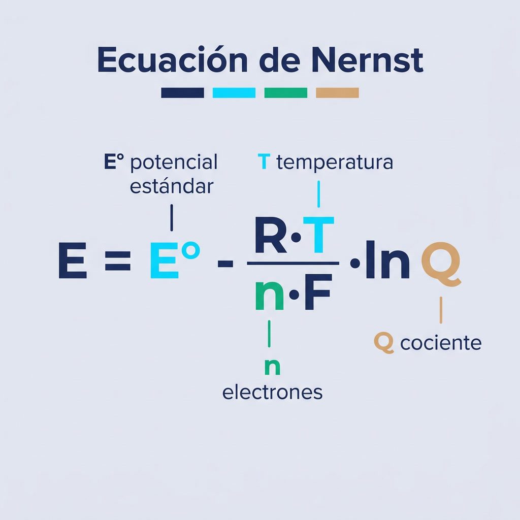 Ecuación de Nernst explicada: fórmula y ejemplos (2026) – infografía 1