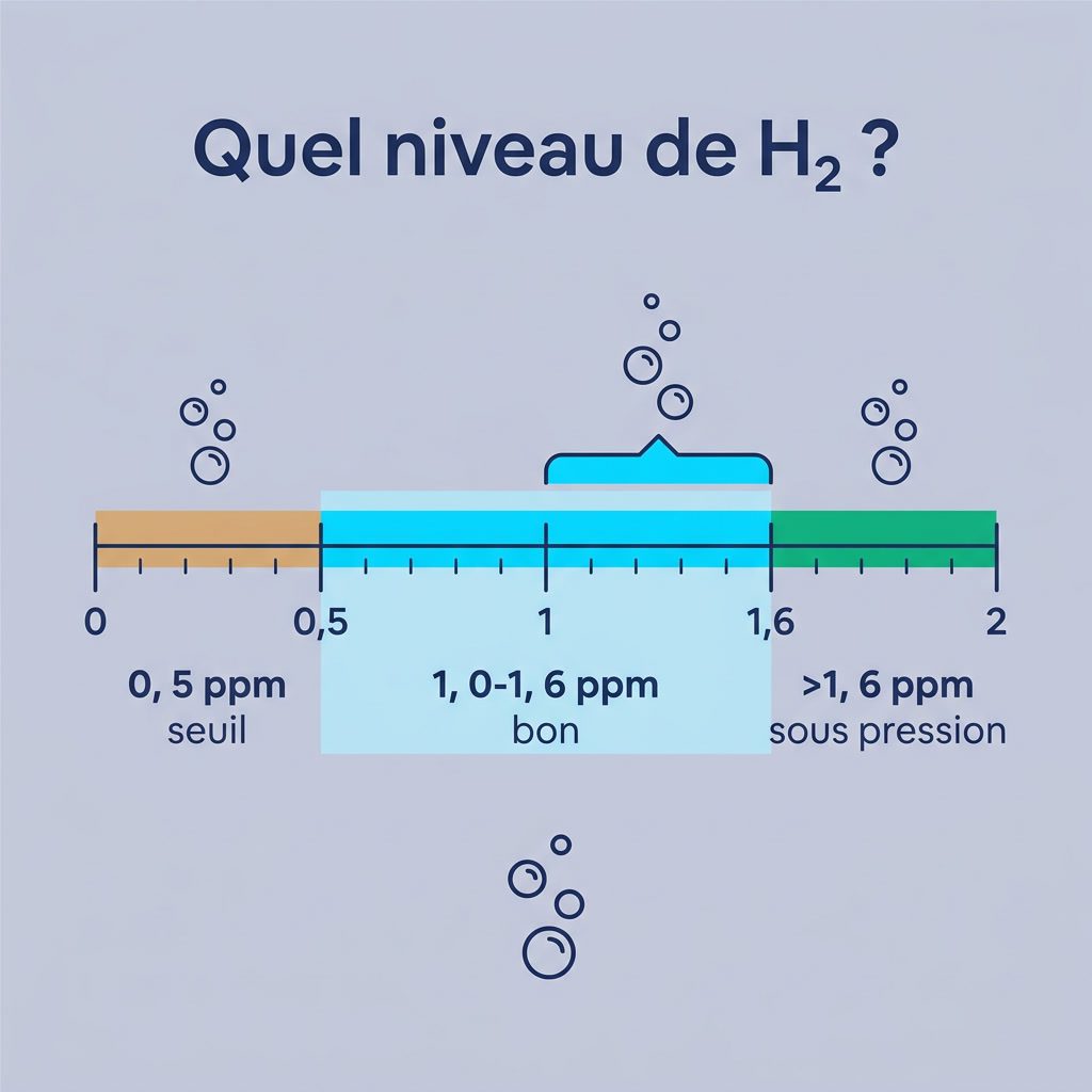 Eau hydrogénée : effets, études et niveaux de ppm (2026) – infographie 2