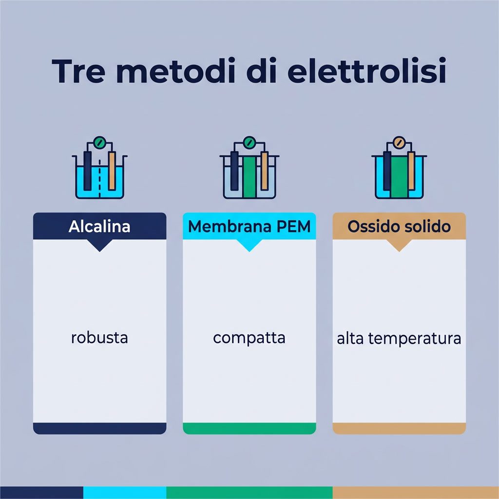 Elettrolisi dell'acqua: processo, equazione e usi (2026) – infografica 2