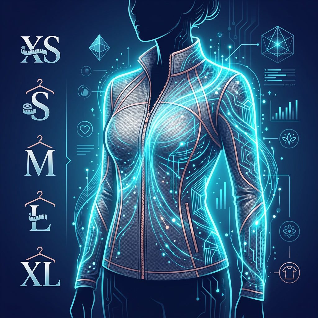 H.E.A.L.360 Women's Jacket Infographic — Protection field and 5 size variants