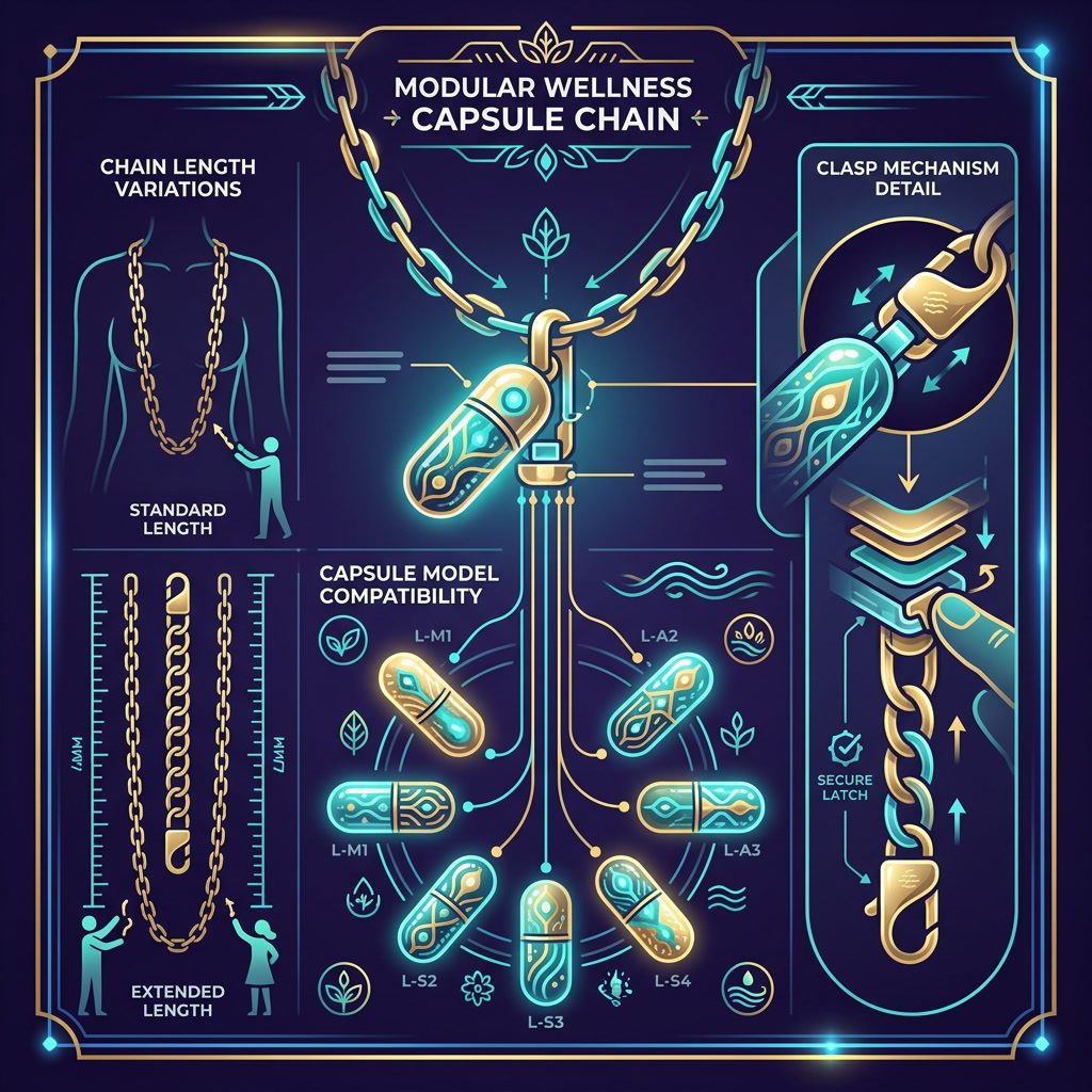 Necklace Infographic — Compatibility with Leela capsule models