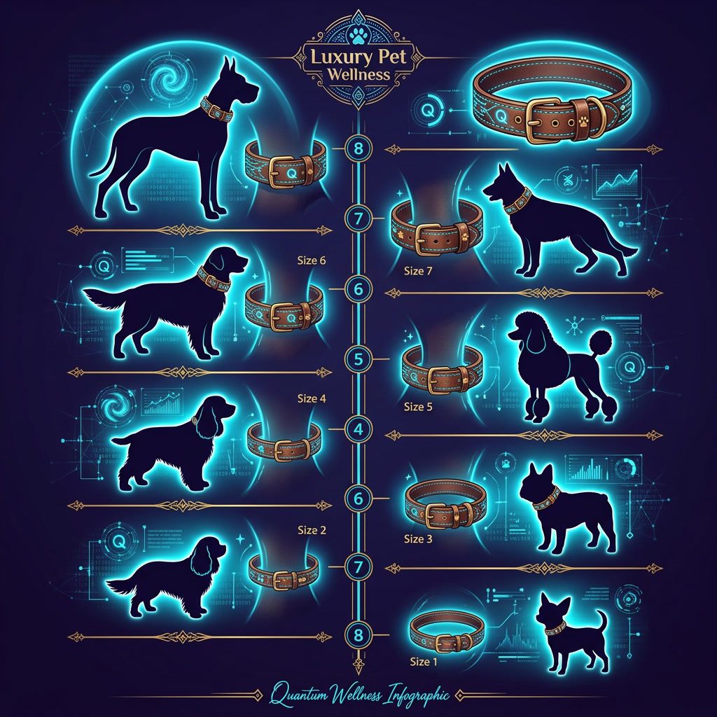 Dog Collar Leather Infographic — 8 size variants and material detail