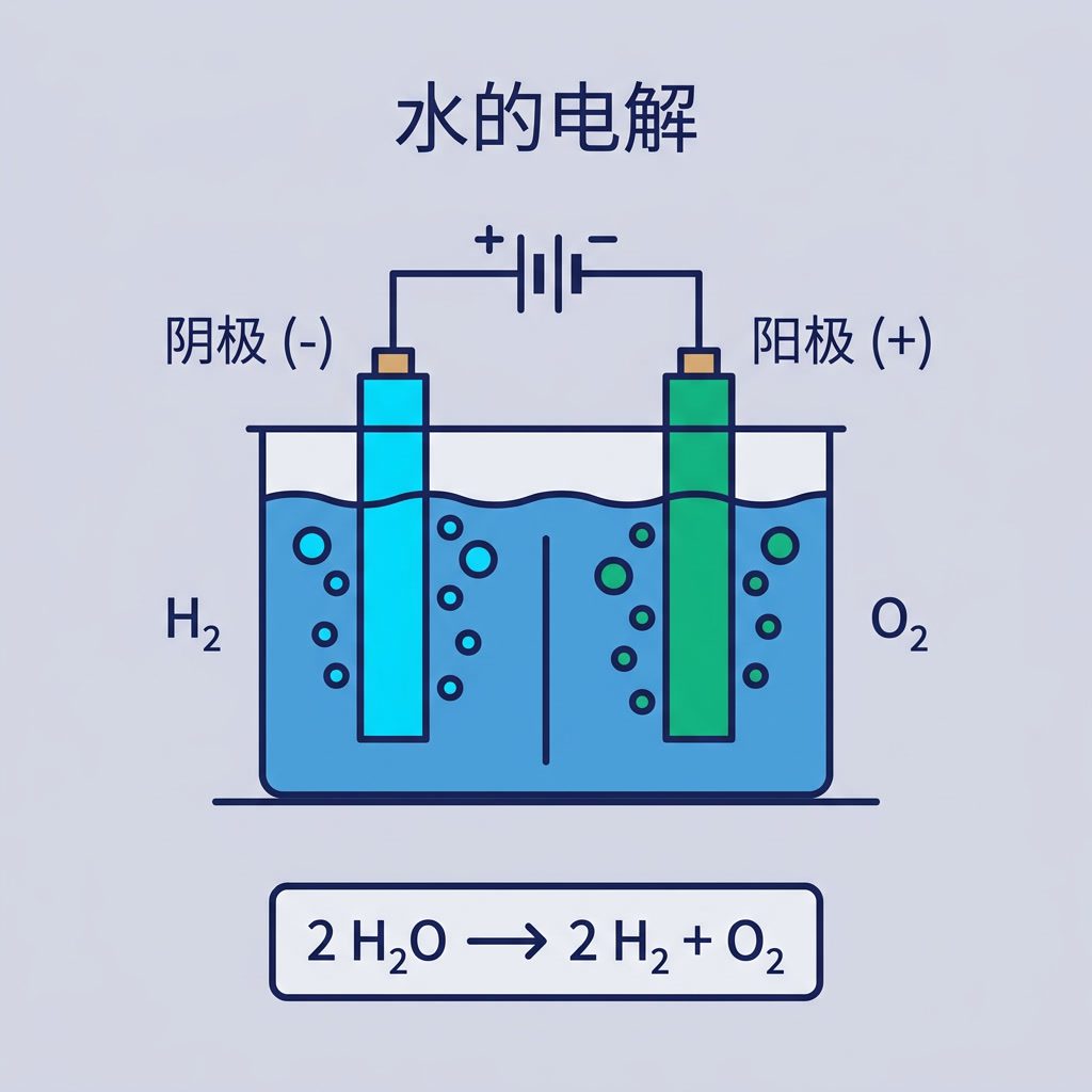 水的电解：原理、方程式与应用（2026） – 信息图 1