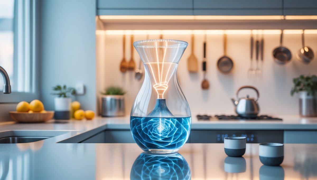 Mayu Swirl jarra con vórtice de agua en movimiento - análisis estructuración agua 2026